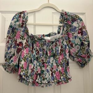 ASTR the label Floral Smocked Blouse